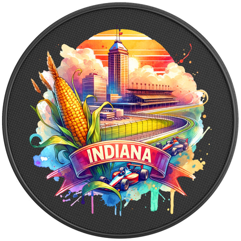 INDIANA PEARL  WHITE CARBON FIBER TIRE COVER