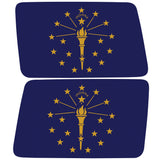 INDIANA STATE FLAG QUARTER WINDOW DRIVER & PASSENGER DECALS