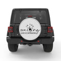 IN THE WAITING GOD IS WORKING SILVER CARBON FIBER TIRE COVER