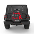 IN THIS FAMILY NO ONE FIGHTS ALONE PEARL  WHITE CARBON FIBER TIRE COVER
