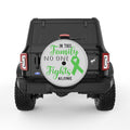 IN THIS FAMILY NO ONE FIGHTS ALONE SILVER CARBON FIBER TIRE COVER