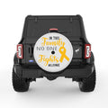 IN THIS FAMILY NO ONE FIGHTS ALONE PEARL  WHITE CARBON FIBER TIRE COVER
