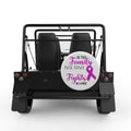 IN THIS FAMILY NO ONE FIGHTS ALONE WHITE CARBON FIBER TIRE COVER FOR MOKE