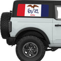 IOWA STATE FLAG QUARTER WINDOW DECAL FITS 2021+ FORD BRONCO 2 DOOR HARD TOP