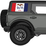 IOWA STATE FLAG QUARTER WINDOW DECAL FITS 2021+ FORD BRONCO 4 DOOR HARD TOP
