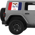 IOWA STATE FLAG QUARTER WINDOW DECAL FITS 2011-2018 JEEP WRANGLER 4 DOOR HARD TOP JKU