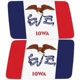 IOWA STATE FLAG QUARTER WINDOW DRIVER & PASSENGER DECALS
