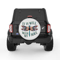 IT IS WELL WITH MY SOUL PEARL  WHITE CARBON FIBER TIRE COVER