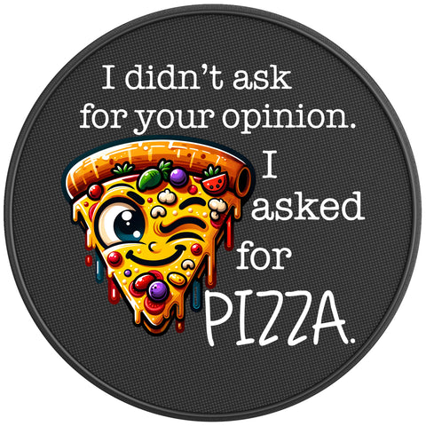 I ASKED FOR PIZZA BLACK CARBON FIBER TIRE COVER