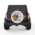I ASKED FOR PIZZA SILVER CARBON FIBER TIRE COVER