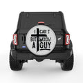 I CANT BUT I KNOW A GUY SILVER CARBON FIBER TIRE COVER