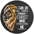 I CAN DO ALL THINGS THROUGH CHRIST BLACK TIRE COVER