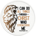 I CAN DO ALL THINGS THROUGH CHRIST BLACK TIRE COVER