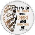 I CAN DO ALL THINGS THROUGH CHRIST WHITE TIRE COVER