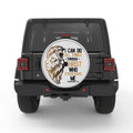I CAN DO ALL THINGS THROUGH CHRIST SILVER CARBON FIBER TIRE COVER