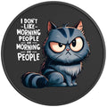 I DONT LIKE MORNING PEOPLE CAT PEARL  WHITE CARBON FIBER TIRE COVER