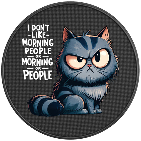 I DONT LIKE MORNING PEOPLE CAT PEARL  WHITE CARBON FIBER TIRE COVER
