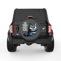 I DONT LIKE MORNING PEOPLE CAT BLACK CARBON FIBER TIRE COVER