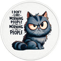 I DONT LIKE MORNING PEOPLE CAT PEARL  WHITE CARBON FIBER TIRE COVER