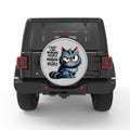 I DONT LIKE MORNING PEOPLE CAT WHITE TIRE COVER