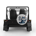 I DONT LIKE MORNING PEOPLE CAT SILVER CARBON FIBER TIRE COVER FOR MOKE