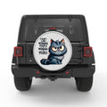 I DONT LIKE MORNING PEOPLE CAT BLACK TIRE COVER