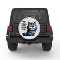 I DONT LIKE MORNING PEOPLE CAT SILVER CARBON FIBER TIRE COVER
