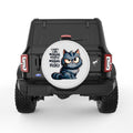 I DONT LIKE MORNING PEOPLE CAT PEARL  WHITE CARBON FIBER TIRE COVER