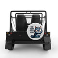 I DONT LIKE MORNING PEOPLE CAT WHITE CARBON FIBER TIRE COVER FOR MOKE