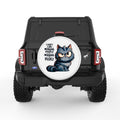 I DONT LIKE MORNING PEOPLE CAT WHITE TIRE COVER
