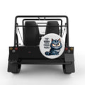 I DONT LIKE MORNING PEOPLE CAT WHITE TIRE COVER FOR MOKE