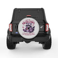 I GOT 99 PROBLEMS FUNNY RACCOON SILVER CARBON FIBER TIRE COVER