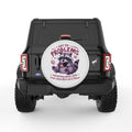 I GOT 99 PROBLEMS FUNNY RACCOON PEARL  WHITE CARBON FIBER TIRE COVER