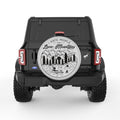 I HATE PEOPLE AND LOVE MOUNTAINS SILVER CARBON FIBER TIRE COVER