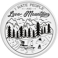 I HATE PEOPLE AND LOVE MOUNTAINS WHITE TIRE COVER