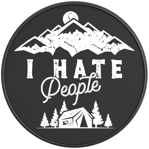 I HATE PEOPLE PEARL  WHITE CARBON FIBER TIRE COVER