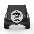 I HATE PEOPLE SILVER CARBON FIBER TIRE COVER