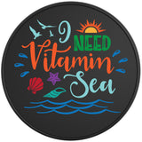 I NEED VITAMIN SEA BLACK TIRE COVER