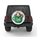 I NEED COFFEE SLOTH SILVER CARBON FIBER TIRE COVER