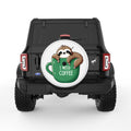 I NEED COFFEE SLOTH WHITE TIRE COVER