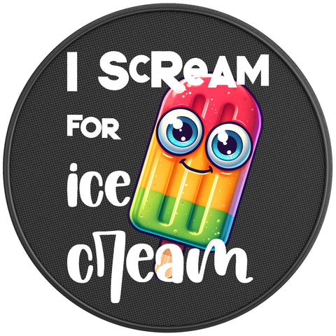 I SCREAM FOR ICE CREAM BLACK CARBON FIBER TIRE COVER