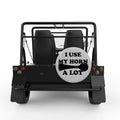 I USE MY HORN A LOT SILVER CARBON FIBER TIRE COVER FOR MOKE