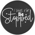I WILL NOT BE STOPPED PEARL  WHITE CARBON FIBER TIRE COVER