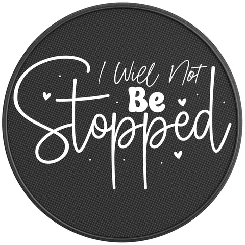 I WILL NOT BE STOPPED PEARL  WHITE CARBON FIBER TIRE COVER