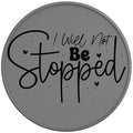 I WILL NOT BE STOPPED SILVER CARBON FIBER TIRE COVER