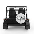 I WILL NOT BE STOPPED WHITE TIRE COVER FOR MOKE