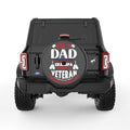 IM A DAD GRANDPA AND A VETERAN BLACK CARBON FIBER TIRE COVER