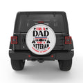 IM A DAD GRANDPA AND A VETERAN SILVER CARBON FIBER TIRE COVER