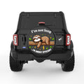 IM NOT LAZY SLOTH BLACK TIRE COVER