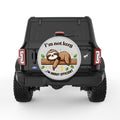 IM NOT LAZY SLOTH SILVER CARBON FIBER TIRE COVER